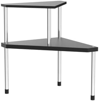 Weenson Corner Organizer Shelf with 2 Tiers Black