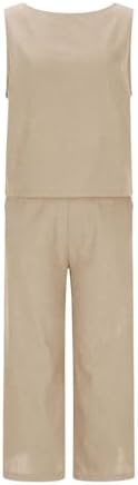 HGps8w Summer 2025 2 Piece Cotton Linen Outfits for Women