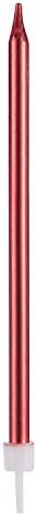 Pfizermay 24 Count Red Birthday Candles with Holders
