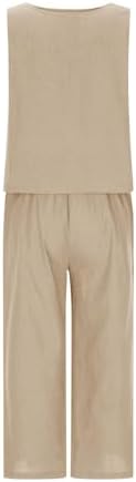 HGps8w Summer 2025 2 Piece Cotton Linen Outfits for Women