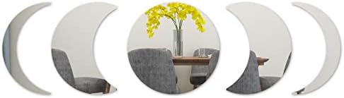 5 Pcs Moon Phase Acrylic Wall Mirror Stickers