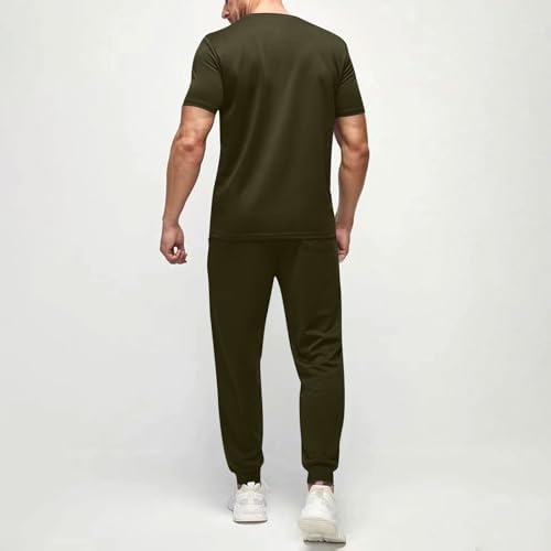 Mens 2 Piece Summer Beach Outfit Tank Top and Shorts Set