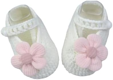 Baby Girls Crochet Mary Jane Slippers for Newborns