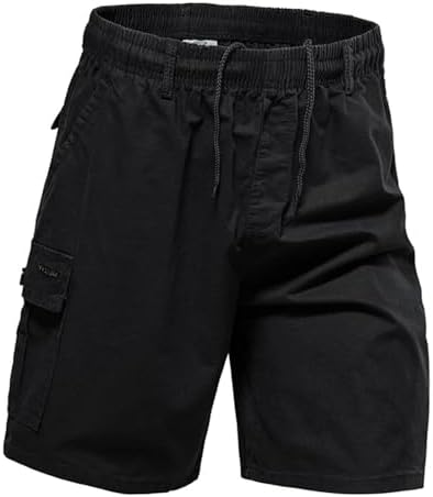Finelylove Mens Cargo Shorts - Elastic Waist Quick Dry Durable