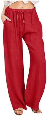 TTBDWiian Summer Linen Wide Leg High Waisted Pants