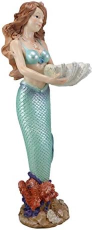 Ebros 17 Inch Tall Mermaid Ariel Statue with Oyster Shell