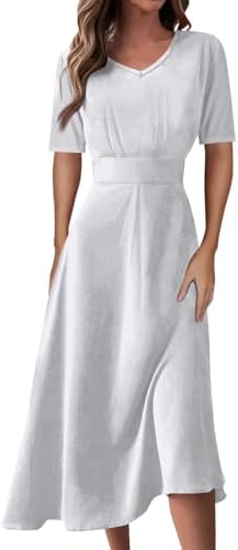 Womens 2024 Boho Maxi Dress V-Neck Summer Party Dress