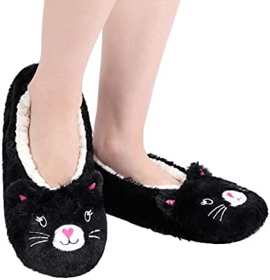 Cute Fuzzy Panda Bros Slippers With Non-Slip Grippers