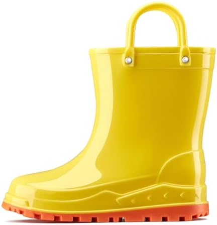 HISEA Toddler Rain Boots Waterproof Easy-On Handles