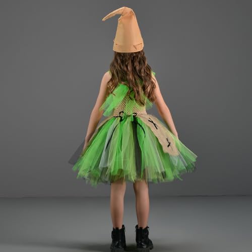 IDOPIP Halloween Costume Set for Girls Tutu Dress with Hat 2PCS Set