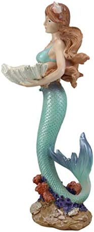 Ebros 17 Inch Tall Mermaid Ariel Statue with Oyster Shell