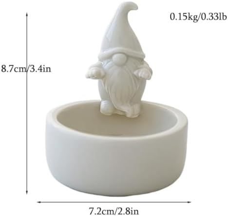 FIYOEO Santa Claus Ceramic Candlestick Holder