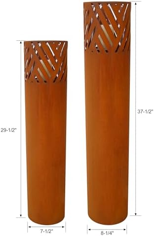 Strawberry Fairy 2-Pack Decorative Rust Lantern Columns
