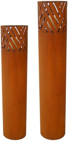 Strawberry Fairy 2-Pack Decorative Rust Lantern Columns