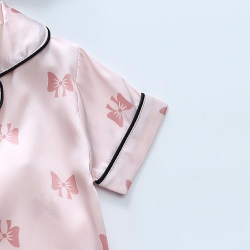 Girls Silk Jumpsuit Set Soft Satin Winter Clothes 2 Piece for Kids