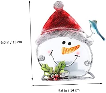 LIFKICH 1Pc Iron Snowman Candle Holder for Christmas Decoration