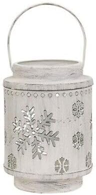 Replacement Shabby Farmhouse Candle Lantern with Snowflake Cutouts
