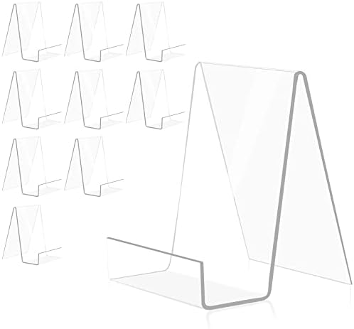 10 Pack Clear Acrylic Easel Stand - Multipurpose Display Holder