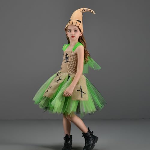 IDOPIP Halloween Costume Set for Girls Tutu Dress with Hat 2PCS Set