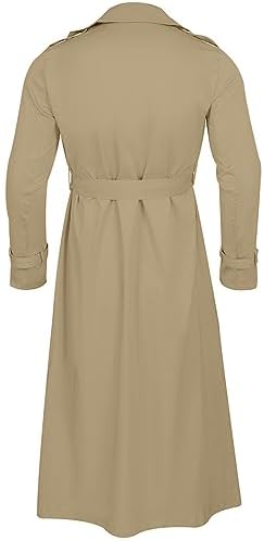 Mens Double Breasted Trench Coat Windbreaker with Belt