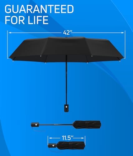 Rain-Mate Windproof Travel Umbrella - Auto Open Close Compact