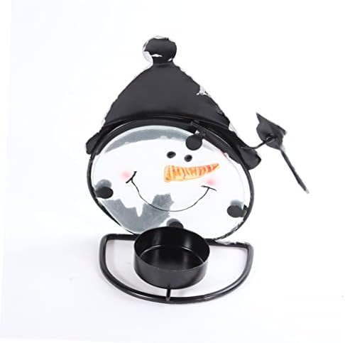 LIFKICH 1Pc Iron Snowman Candle Holder for Christmas Decoration