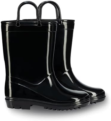 EUXTERPA Kids Rain Boots for Boys Girls Waterproof with Handles