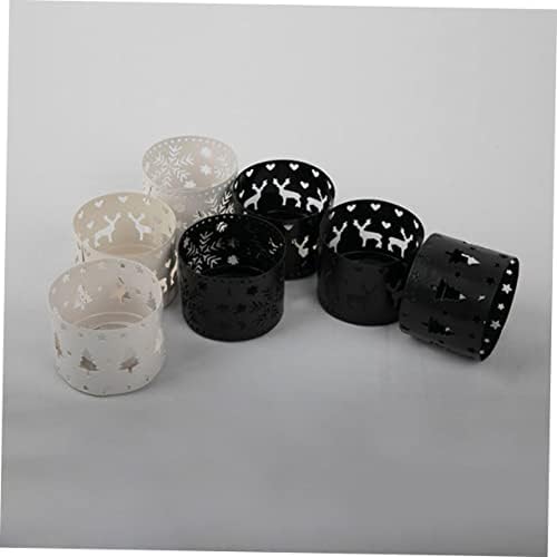 Retro Iron Snowflake Candle Holder Large Black