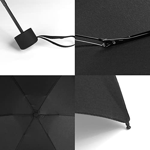 GAOYAING Compact Travel Umbrella Black 34 Inches