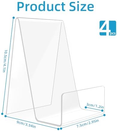 Funactu Acrylic Book Stand 4 Pack 4 Inch Display Easel