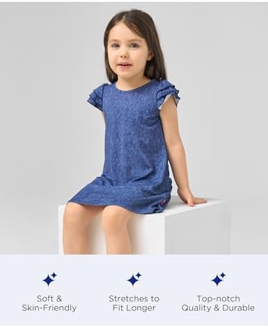 EASWEET Girls Summer Dress with Ruffle Sleeves