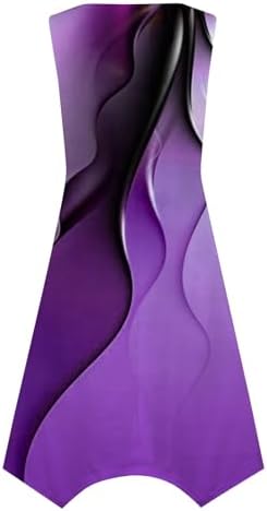 Womens Trendy Sleeveless Floral Dress with Irregular Hem