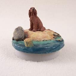 Conversation Concepts Miniature Irish Setter Candle Topper A Day on the Beach 1