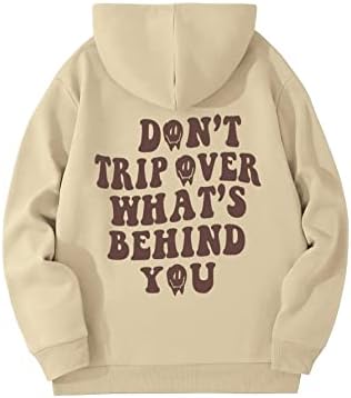 Floerns Mens Letter Print Hoodie with Drawstring