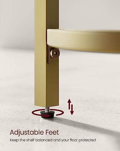 VASAGLE 5-Tier Corner Shelf Stand with Tempered Glass