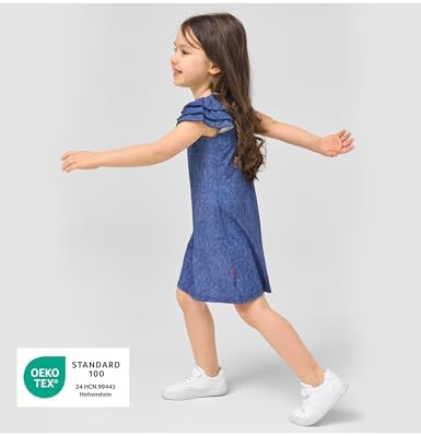 EASWEET Girls Summer Dress with Ruffle Sleeves