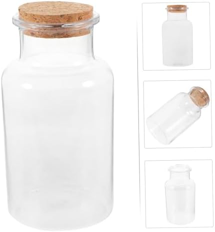 Ciieeo 4pcs Wood Cutouts Decorative Bottles with Lids