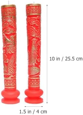 Ciieeo Dragon and Phoenix Wedding Candle Menorah Ornament