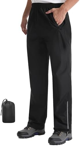 iCreek Mens Waterproof Rain Pants for Hiking Fishing Golf