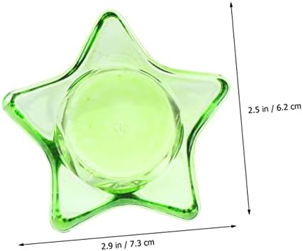 Garneck 2 Pcs Glass Star Candlestick Holder Decor