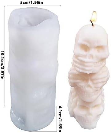 Decorhome Skull Silicone Candle Mold Gothic Stacking Design