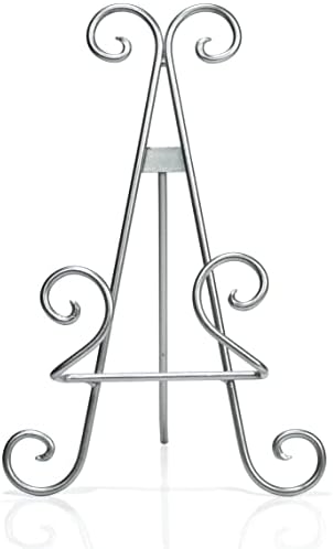 Red Co 11 Tall Curved Scroll Metal Easel Stand Silver