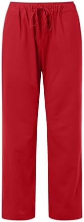 TTBDWiian Summer Linen Wide Leg High Waisted Pants