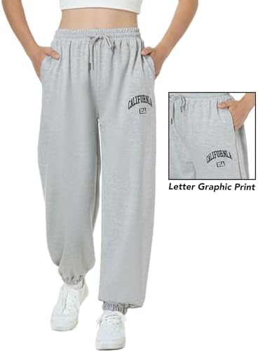 EXARUS 3 Pack High Waisted Sweatpants with Pockets