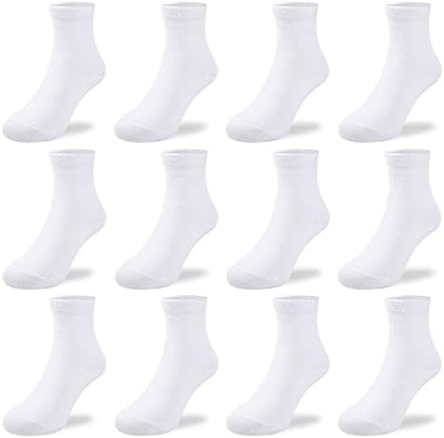 BOOPH 12 Pairs Kids Athletic Crew Socks