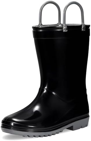 WILLPORT Toddler Rain Boots with Easy-On Handles for Boys and Girls