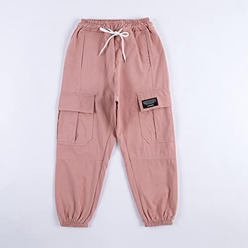 Agoky Girls Cargo Jogger Pants with Drawstring and 4 Pockets