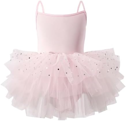 Toddler Girls Shiny Tulle Ballet Leotard Party Dress