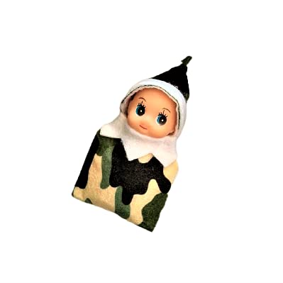 Baby Elf Doll - Camo Full Body Newborn Elf Figurine