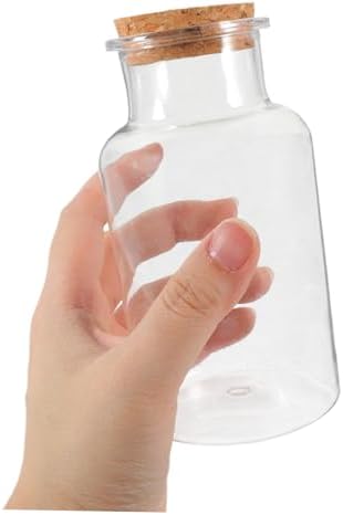 Ciieeo 4pcs Wood Cutouts Decorative Bottles with Lids